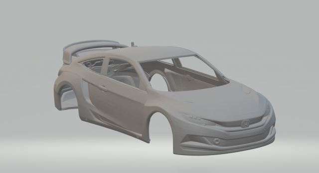 Honda civic rally car 3D 打印模型 .c4d .max .obj .3ds .fbx .stl .blend 