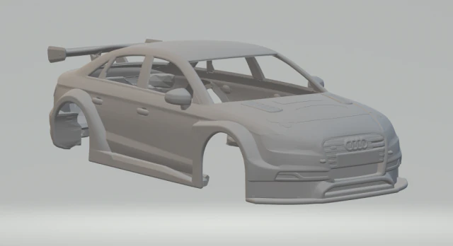 Audi s3 btcc 3D Print Model .c4d .max .obj .3ds .fbx .stl .blend 
