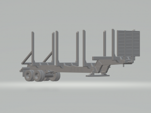 2 AXLE WOOD TRAILER 3D 打印模型