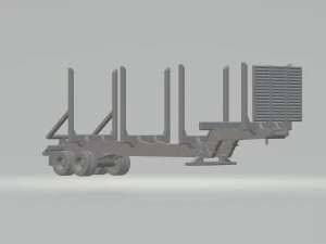 2 AXLE WOOD TRAILER 3D Print Model