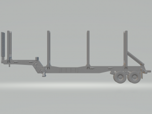 2 AXLE WOOD TRAILER 3D 打印模型