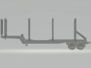 2 AXLE WOOD TRAILER 3D Print Model
