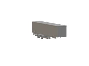 TRAILER BOX 2 SPACED AXLES 3D Print Model