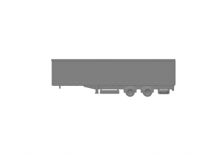 TRAILER BOX 2 SPACED AXLES 3D Baskı Modeli