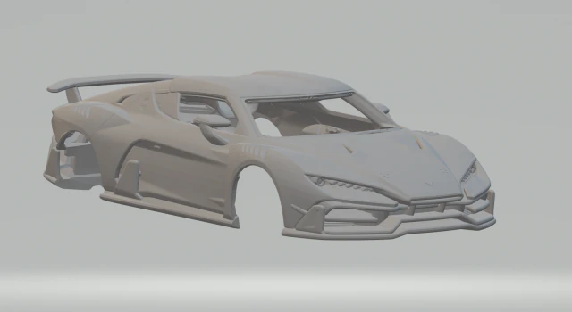 Italdesign Zerouno Duerta 3D Print Model .c4d .max .obj .3ds .fbx .stl .blend 