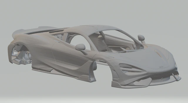 MCLAREN 765LT 3D Print Model .c4d .max .obj .3ds .fbx .stl .blend