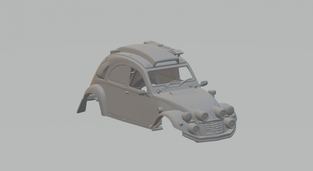 Citroen cv2 race car 3D Принт Модель .c4d .max .obj .3ds .fbx .stl .blend 