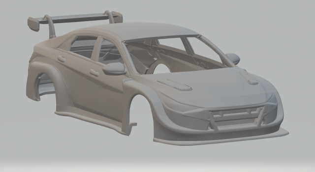 Hyundai elantra race car Modelo de impresión 3D .c4d .max .obj .3ds .fbx .stl .blend