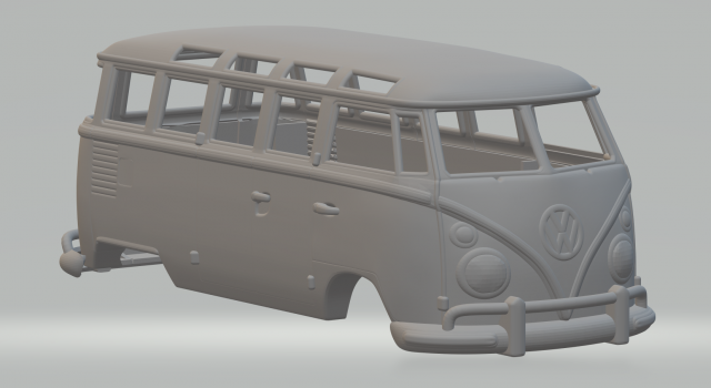 Volkswagen bus kombi 3D Print Model .c4d .max .obj .3ds .fbx .stl .blend 