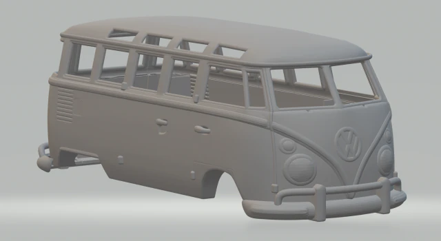 Volkswagen bus kombi 3D Print Model .c4d .max .obj .3ds .fbx .stl .blend
