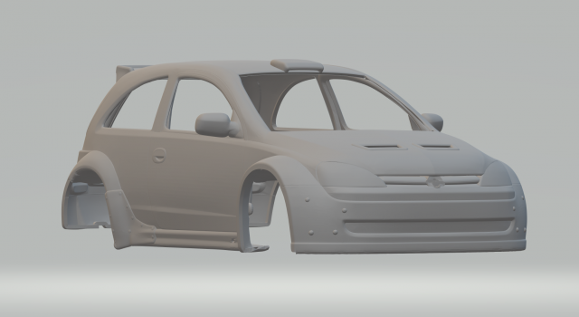 Opel corsa race car 3D-printmodel .c4d .max .obj .3ds .fbx .stl .blend 