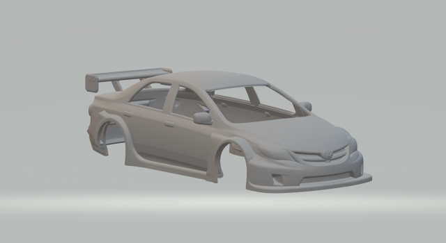 Toyota corolla race car 3D Print Model .c4d .max .obj .3ds .fbx .stl .blend 