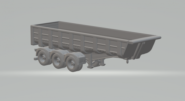 Trailer dumper brazilian 3 axles 3D Print Model .c4d .max .obj .3ds .fbx .stl .blend 