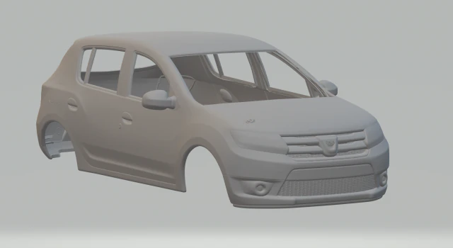 Dacia sandero 3D Print Model .c4d .max .obj .3ds .fbx .stl .blend 