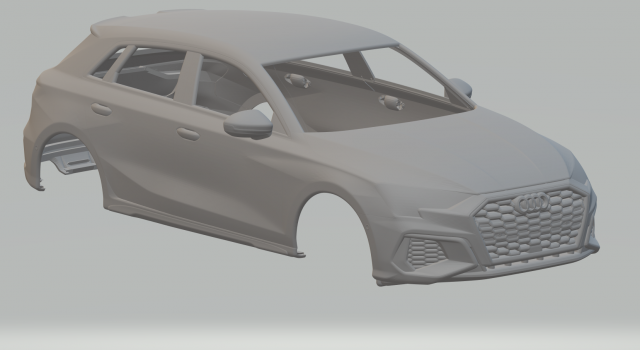 Audi s3 3D Baskı Modeli .c4d .max .obj .3ds .fbx .stl .blend 
