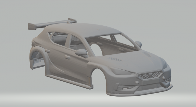 Cupra leon race car 3D प्रिंट मॉडल .c4d .max .obj .3ds .fbx .stl .blend 