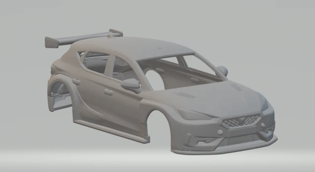 Cupra leon race car 3D Print Model .c4d .max .obj .3ds .fbx .stl .blend