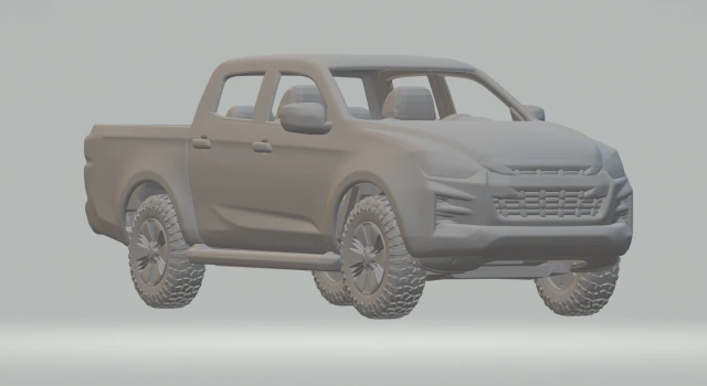 Isuzu d-max 3D Print Model .c4d .max .obj .3ds .fbx .stl .blend 