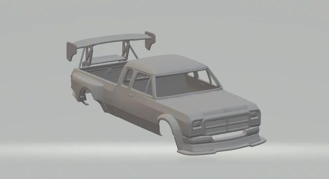 Dodge ram time attack 3D Print Model .c4d .max .obj .3ds .fbx .stl .blend 