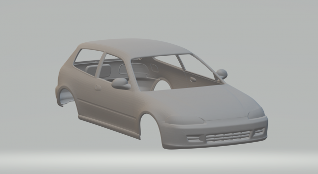 होंडा सिविक 1991 3D प्रिंट मॉडल .c4d .max .obj .3ds .fbx .stl .blend 