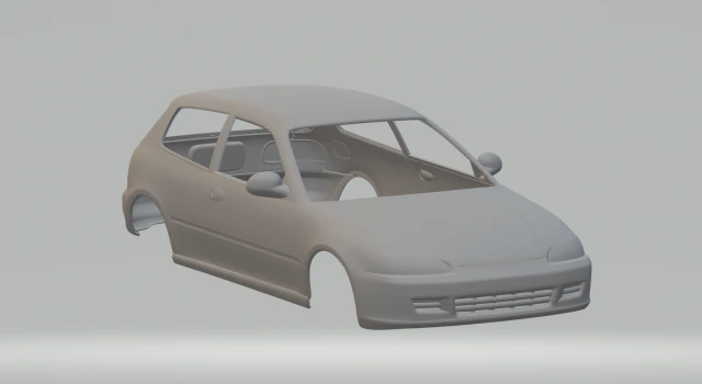 Honda civic 1991 3D Print Model .c4d .max .obj .3ds .fbx .stl .blend 