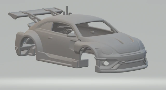 Vw race car 3D Print Model .c4d .max .obj .3ds .fbx .stl .blend 