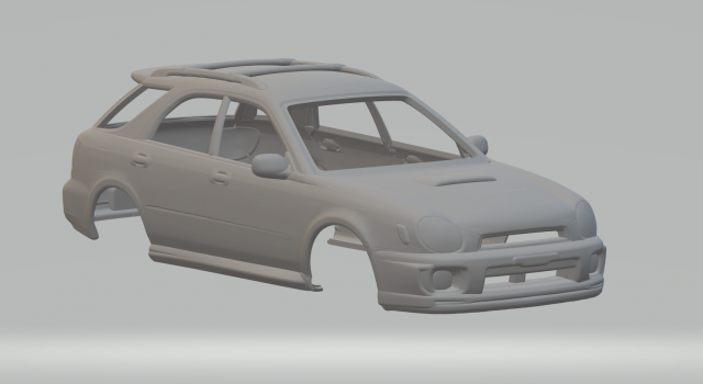Subaru wrx wagon 3D Baskı Modeli .c4d .max .obj .3ds .fbx .stl .blend 