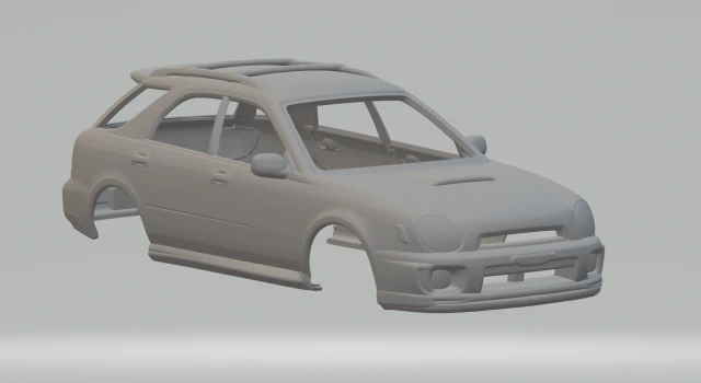 Subaru wrx wagon 3D Print Model .c4d .max .obj .3ds .fbx .stl .blend 