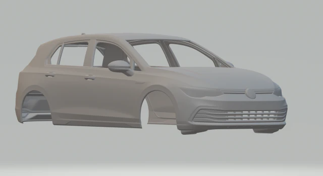 Volkswagen golf mk8 3D Print Model .c4d .max .obj .3ds .fbx .stl .blend 