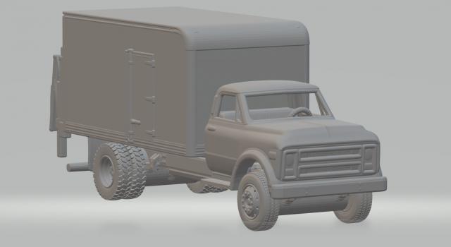 Chevrolet c50 box 3Dプリントモデル .c4d .max .obj .3ds .fbx .stl .blend