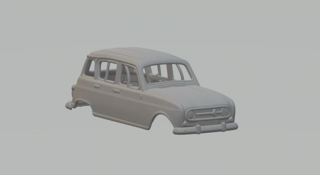 Renault r4 3D Print Model .c4d .max .obj .3ds .fbx .stl .blend 