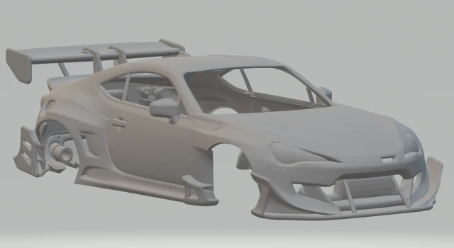 SUBARU BRZ RACE CUSTOM 3D Print Model .c4d .max .obj .3ds .fbx .stl .blend 