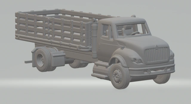 INTERNATIONAL WORKSTAR FLATBED 3D Print Model .c4d .max .obj .3ds .fbx .stl .blend 