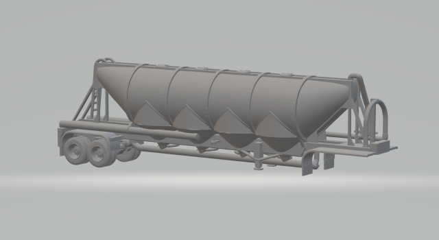 CEMENT SEMI TRAILER usa 3D 打印模型 .c4d .max .obj .3ds .fbx .stl .blend 