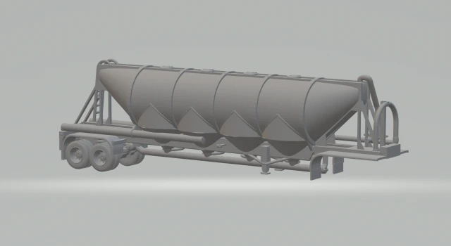 CEMENT SEMI TRAILER usa 3D Print Model .c4d .max .obj .3ds .fbx .stl .blend