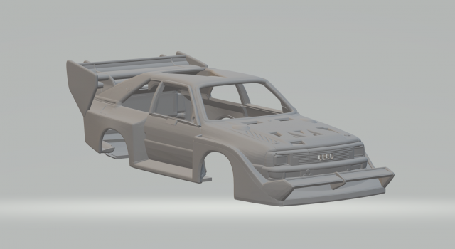 Audi quattro rally Pikes Peak 3D-printmodel .c4d .max .obj .3ds .fbx .stl .blend 