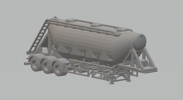 CEMENT SEMI TRAILER brazil Modello di stampa 3D .c4d .max .obj .3ds .fbx .stl .blend 