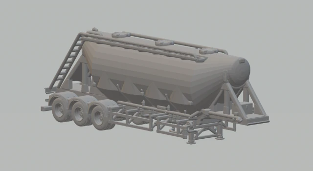 CEMENT SEMI TRAILER brazil 3D Print Model .c4d .max .obj .3ds .fbx .stl .blend 