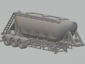CEMENT SEMI TRAILER brazil 3D Принт Модель