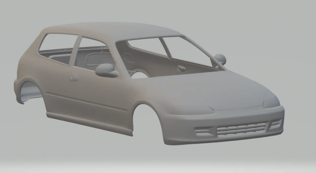 Honda civic mk5 3D Print Model .c4d .max .obj .3ds .fbx .stl .blend 
