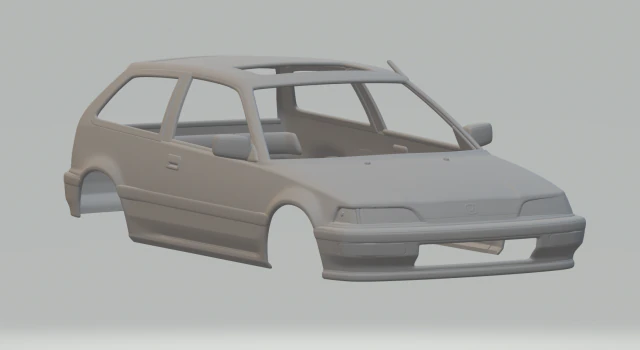 Honda civic mk4 3D Print Model .c4d .max .obj .3ds .fbx .stl .blend 