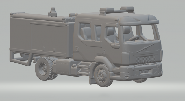Volvo FL fire truck Modelo de impresión 3D .c4d .max .obj .3ds .fbx .stl .blend 