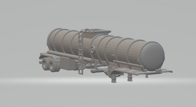 TRAILER GAS TRANSPORT 3D Принт Модель .c4d .max .obj .3ds .fbx .stl .blend 
