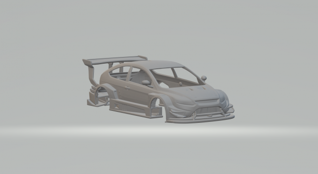 Focus race car 3D Baskı Modeli .c4d .max .obj .3ds .fbx .stl .blend 