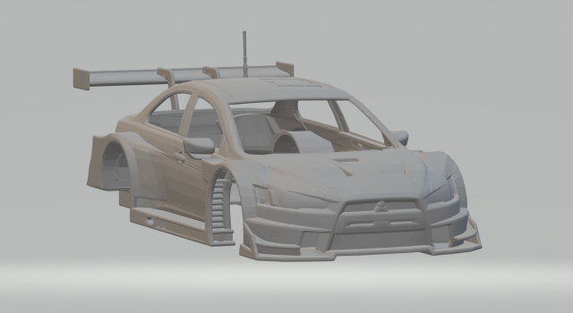 Mitsubishi lancer evo x race car Modèles 3D en vedette .c4d .max .obj .3ds .fbx .stl .blend