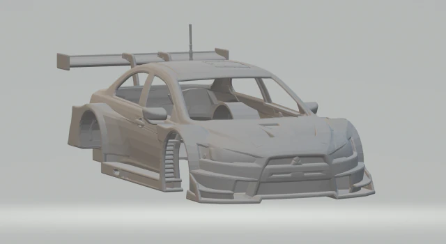 Mitsubishi lancer evo x race car 3D Print Model .c4d .max .obj .3ds .fbx .stl .blend 