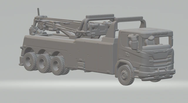 Scania xt Heavy Duty Wrecker Tow Truck 3D Print Model .c4d .max .obj .3ds .fbx .stl .blend 