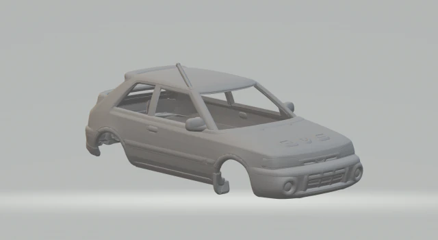 MAZDA 323 HATCH 3D Print Model .c4d .max .obj .3ds .fbx .stl .blend 