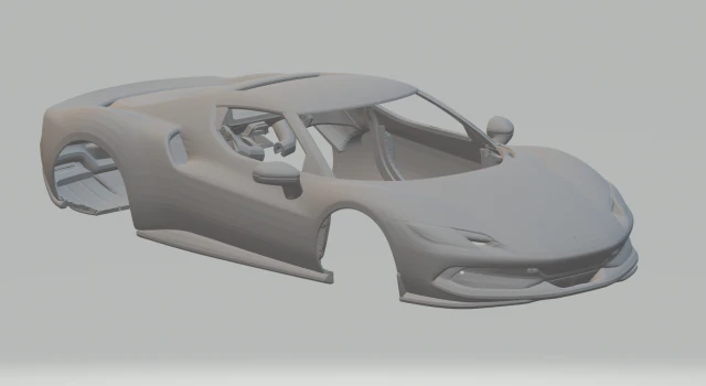 Ferrari 296 3D Print Model .c4d .max .obj .3ds .fbx .stl .blend 
