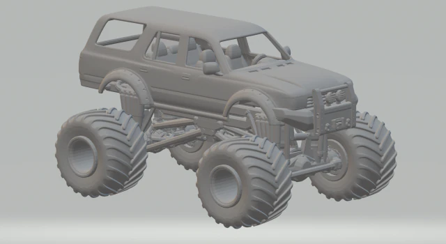 Toyota land cruiser monster 3D Print Model .c4d .max .obj .3ds .fbx .stl .blend